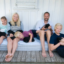 Pictures of the Crown Prince and Crown Princess' family with the nine puppies, July 2013 (Photo: Veronica Melå / Utenfor Allfarvei AS / The Royal Court)